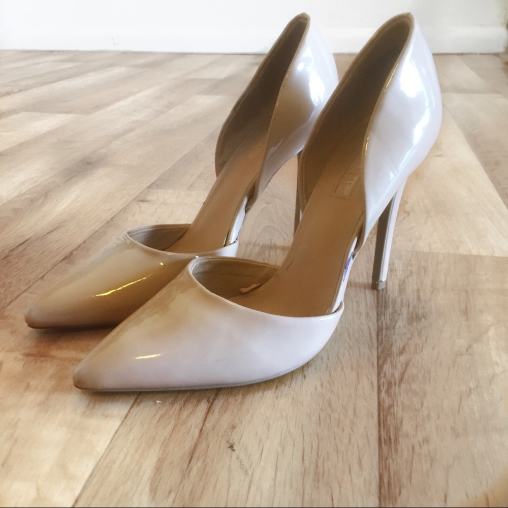 Nude Patent Leather Pumps